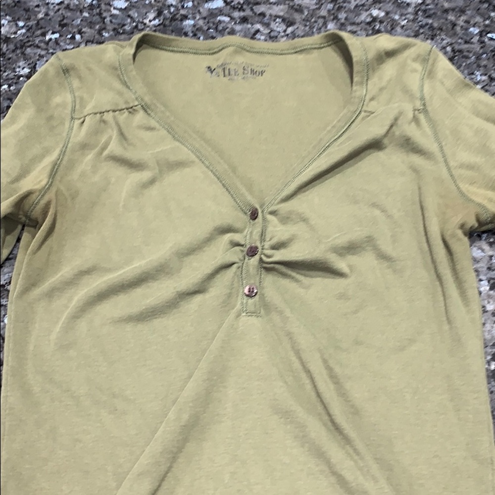 Victoria’s secret tee shop olive henley 3/4 sleeve